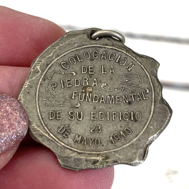 Thumbnail: Rare 1910 Antique Art Nouveau Holy Medal, Signed Rossi, Vintage Catholic gifts