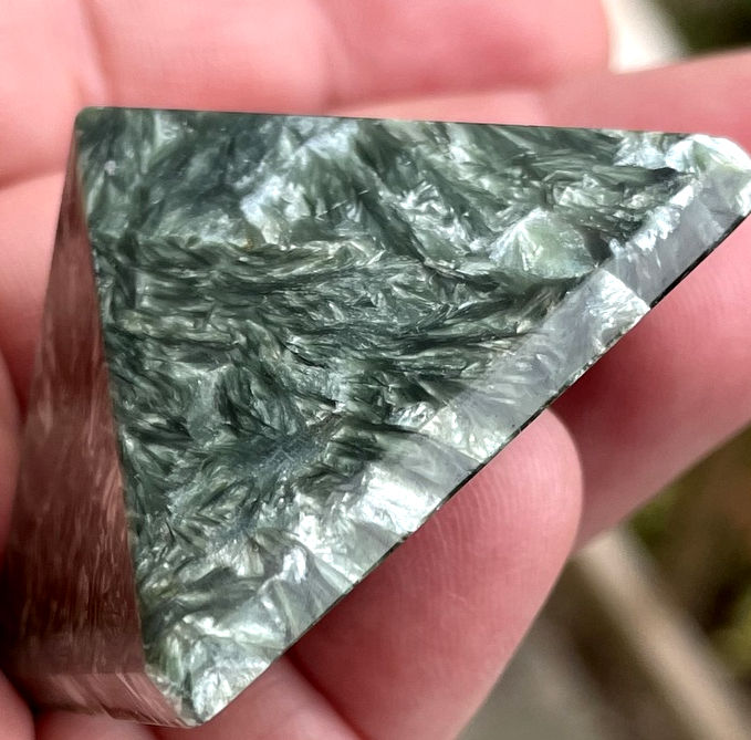 Thumbnail: Seraphinite Pyramid Energy Generator, Angel Healing Crystals