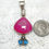 Miniatura: Vintage Sparkling Drusy Pendant, Hot Pink, Silver Gemstone Jewelry