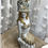 Miniatura: Jeweled Cement Mermaid Statue Rhinestone Crown Shabby White Beachy Sculpture