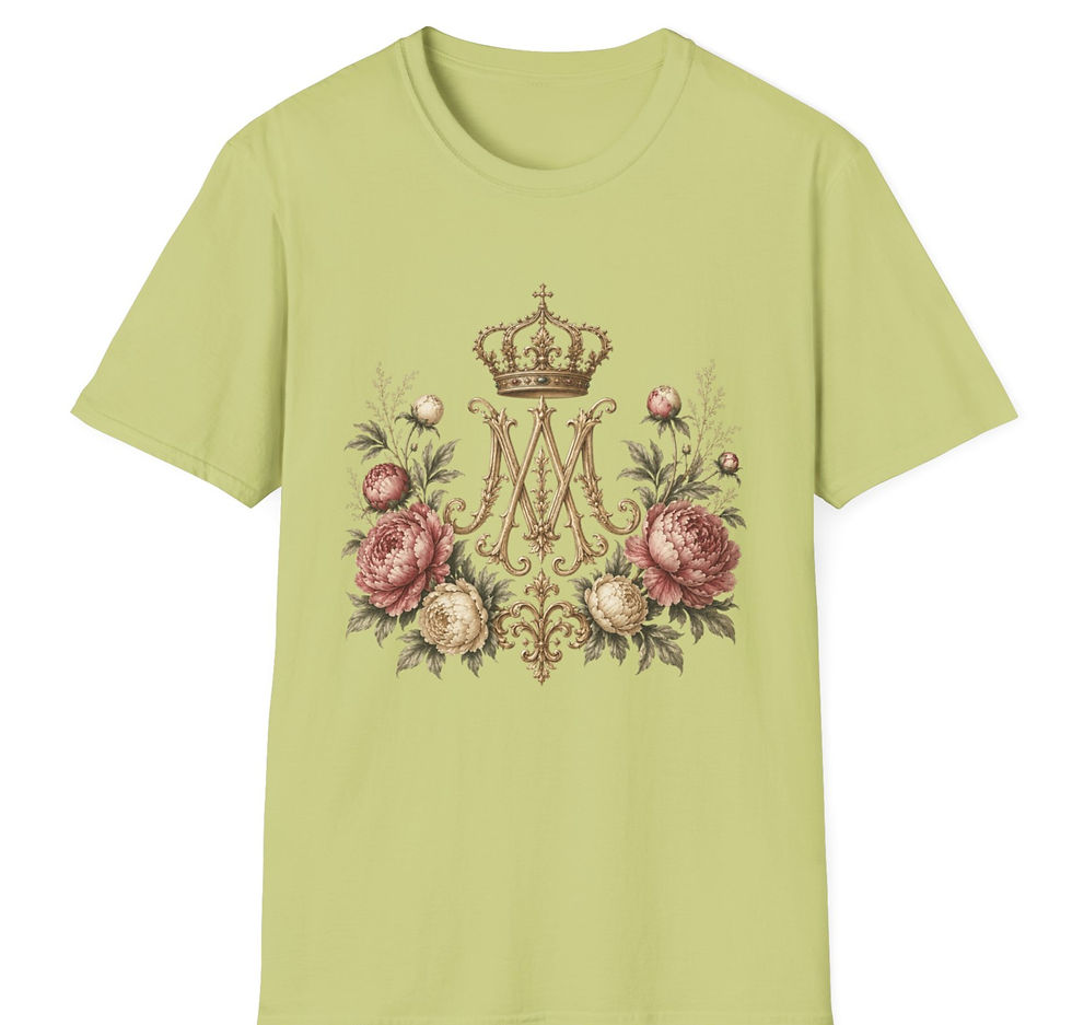 Thumbnail: Auspice of Virgin Mary T-Shirt, Ave Maria Catholic Marian Patronage Wearable Art