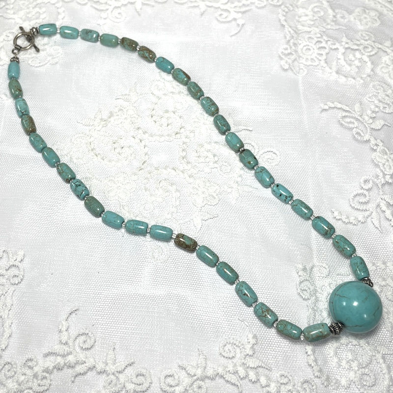 Thumbnail: Turquoise Gemstone Necklace, Handcrafted Jewelry, Beads