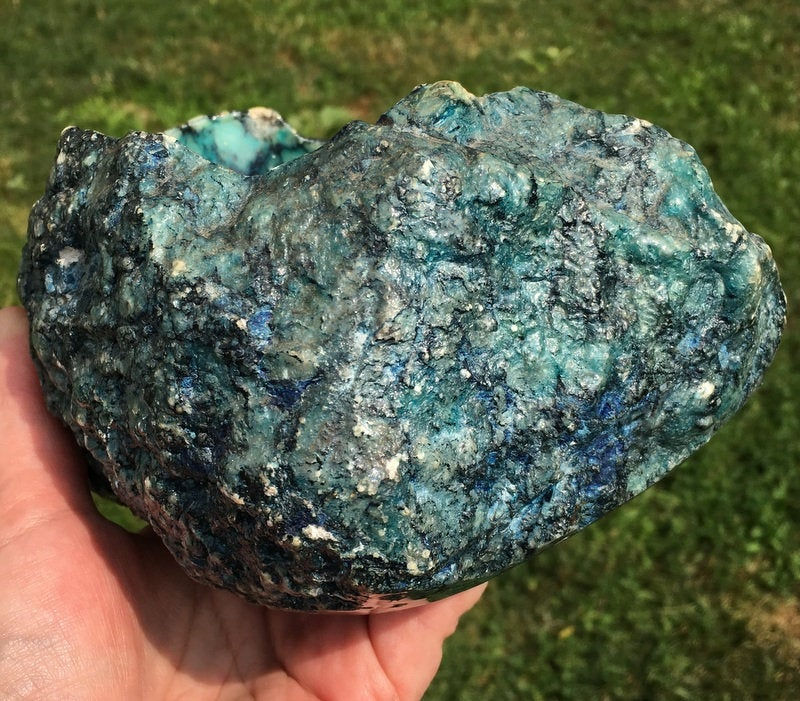 Thumbnail: Large Eilat Stone Bowl, King Solomons Mine, Azurite Chrysocolla Turquoise Copper