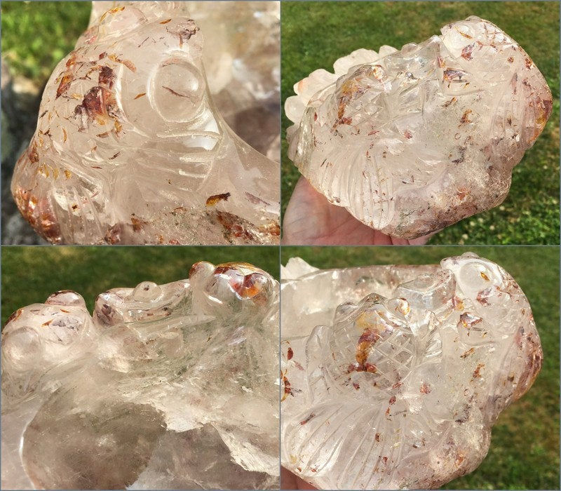 Thumbnail: Large Ornate Antique Quartz Prosperity Bowl Handcarved Goldfish, Ingots
