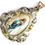 Miniatura: Vintage Hand-painted .800 Silver Virgin Mary Pendant, Gold Wash, Enamel