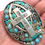 Miniatura: Large Turquoise Pendant, Enamel Rhinestone Cross, Religious Costume Jewelry
