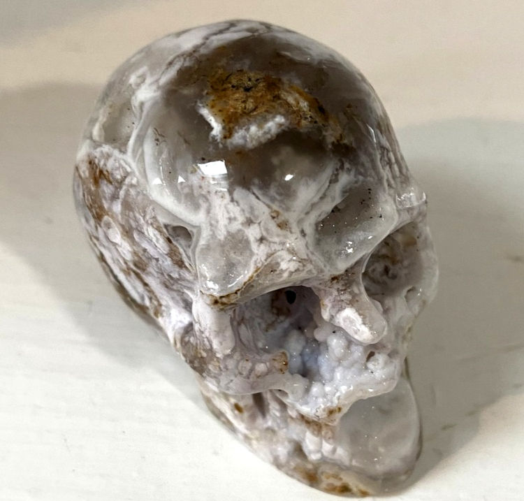 Thumbnail: Bubbly Drusy Dendritic Agate Crystal Skull, Manifest New Beginnings