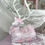 Miniatura: Blush Pink Reindeer, Shabby Victorian Christmas Decor, Glitter, Pearls,