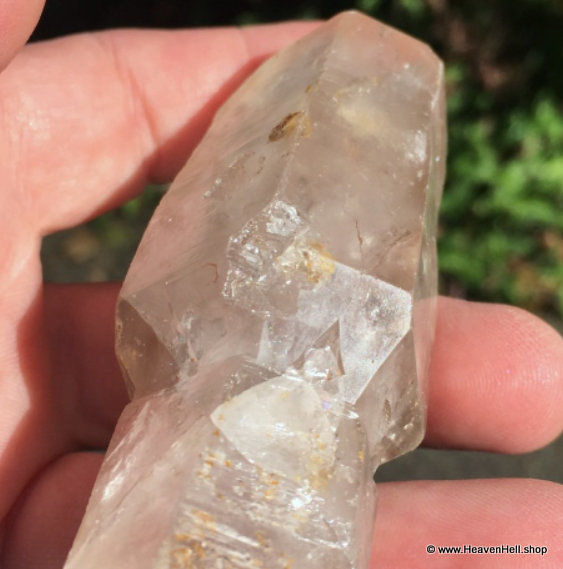 Thumbnail: Old 4.5" Lemurian Record Keeper Scepter Rainbow Quartz Wand Healing Manifesting