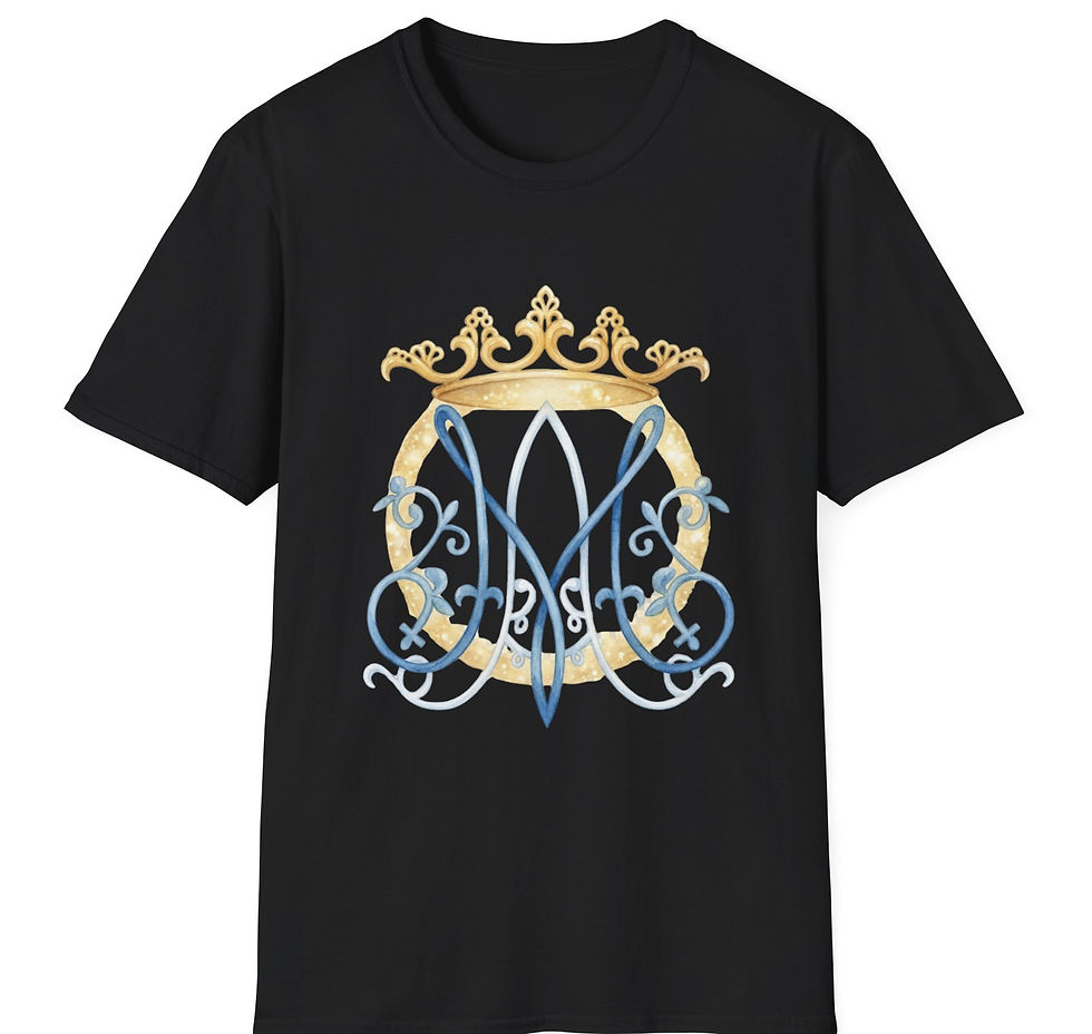 Thumbnail: Auspice of Virgin Mary T-Shirt, Ave Maria Catholic Marian Patronage Wearable Art