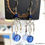 Miniatura: Sexy Silver Dangle Drop Earrings Blue Glass Handcrafted Jewelry