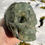 Miniatura: Large Bubbly Moss Prehnite Crystal skull, Master Spirit Contact, Divination