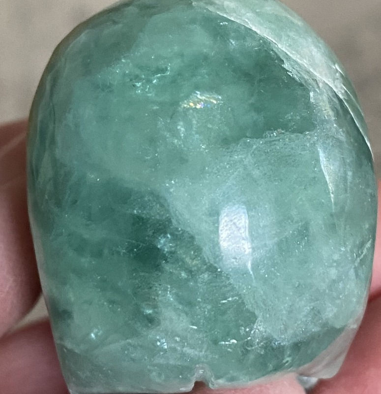 Thumbnail: Hand-carved Green Fluorite Crystal Skull, Spiritual Awareness, Growth, Healing