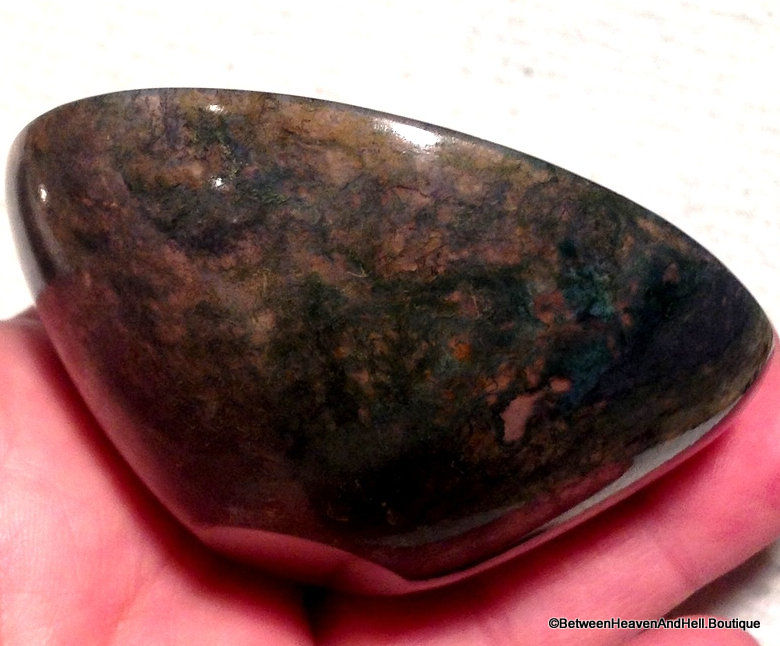 Thumbnail: 2.9" Moss Agate Gemstone Bowl, Prosperity Bowl Metaphysical Crystal Healing