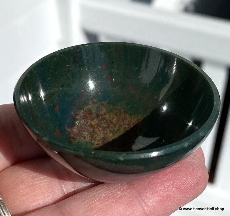 Thumbnail: 2.1" Magical Bloodstone Bowl Manifest Prosperity Abundance Metaphysical crystals