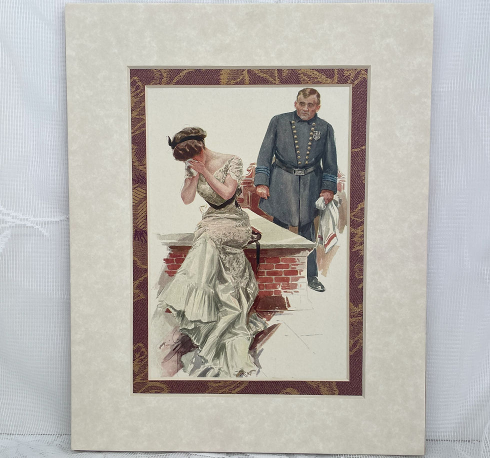 Vintage Harrison Fisher Art Print, Edwardian Woman, Police Officer
