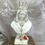 Miniatura: Vintage French Virgin Mary Statue Shabby White Crown Rhinestone Pearl Beads