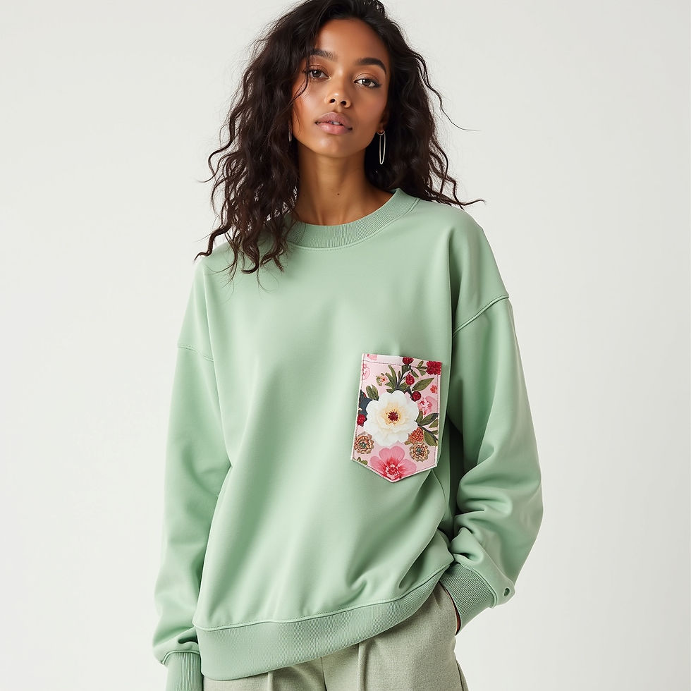 Floral Pocket Sweatshirt