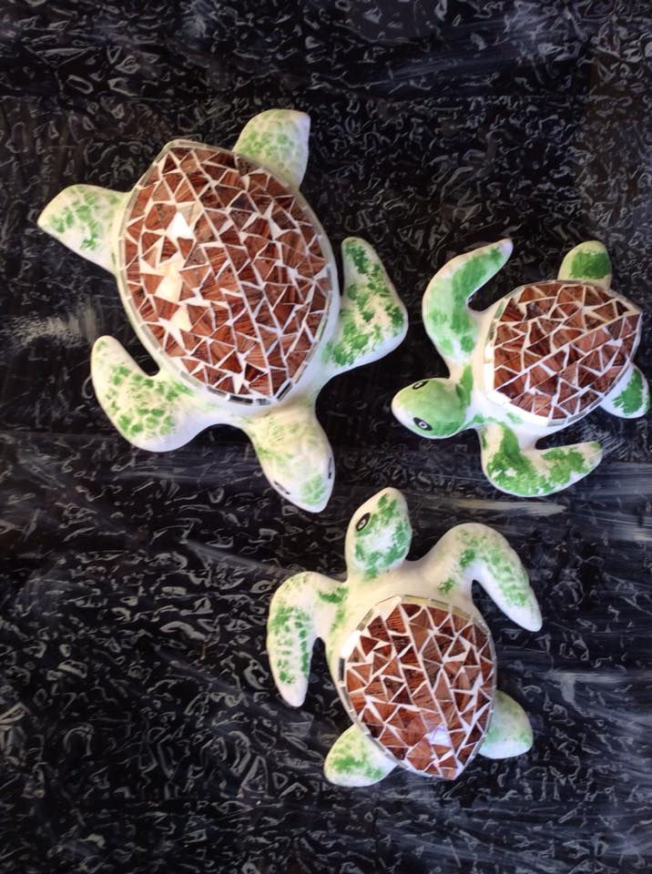Miniatura: Juego de Tortugas de Vidrio Decorado