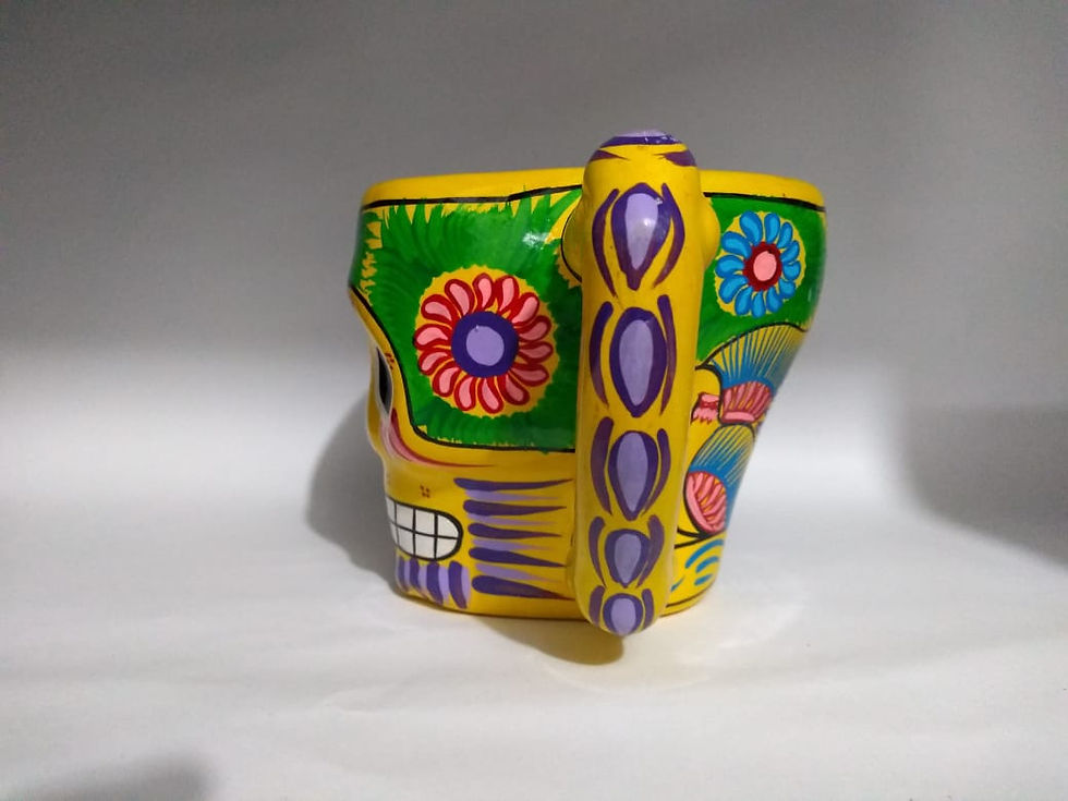 Miniatura: Taza de barro Calavera de Colores