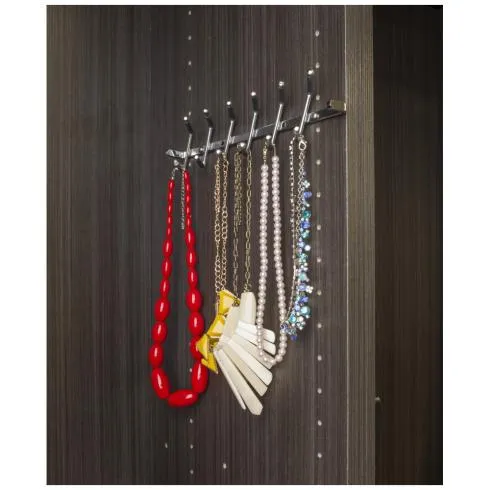 Polished Chrome Screw-Mount Tie Rack