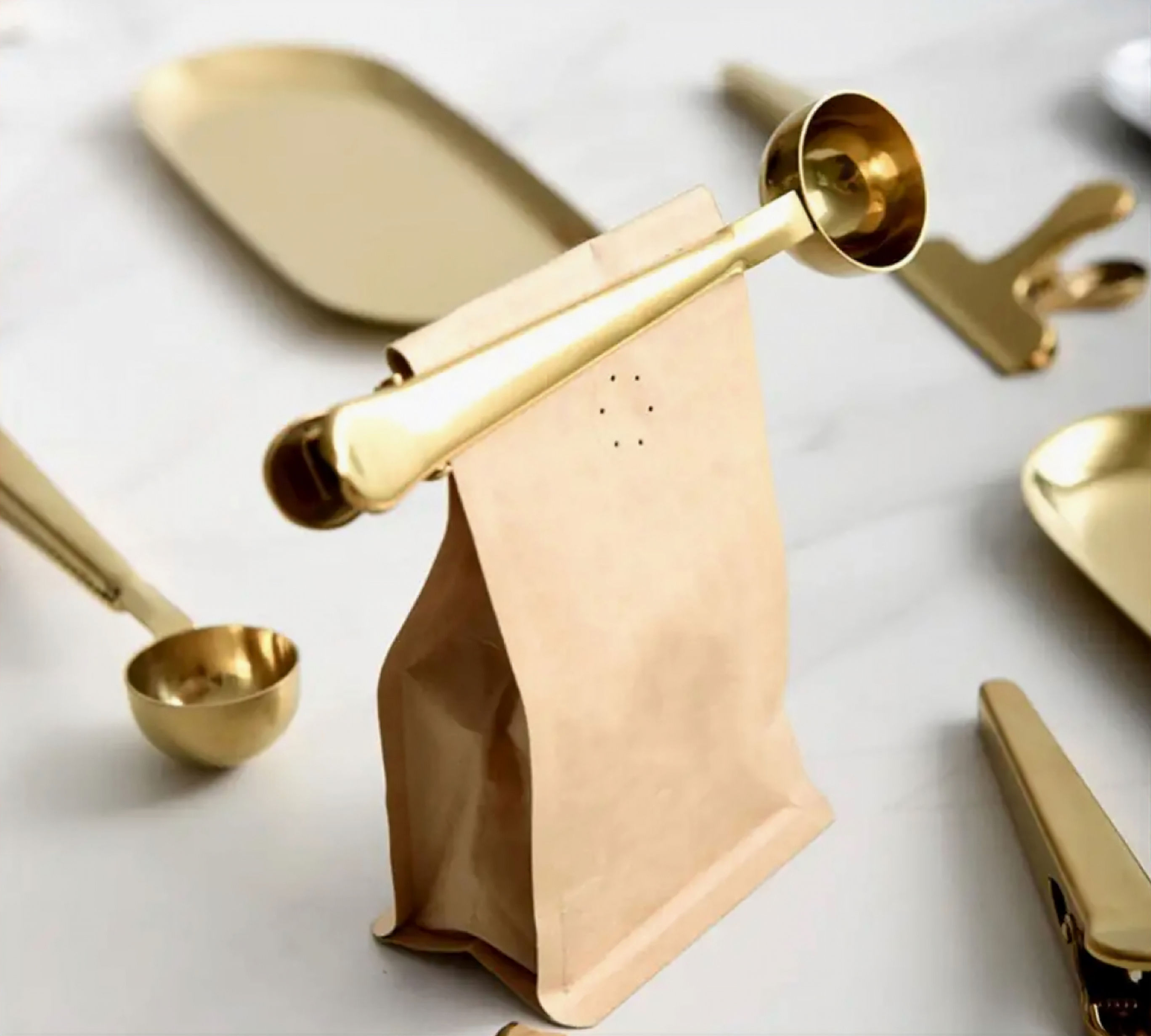 Coffee Spoon Clip Gold