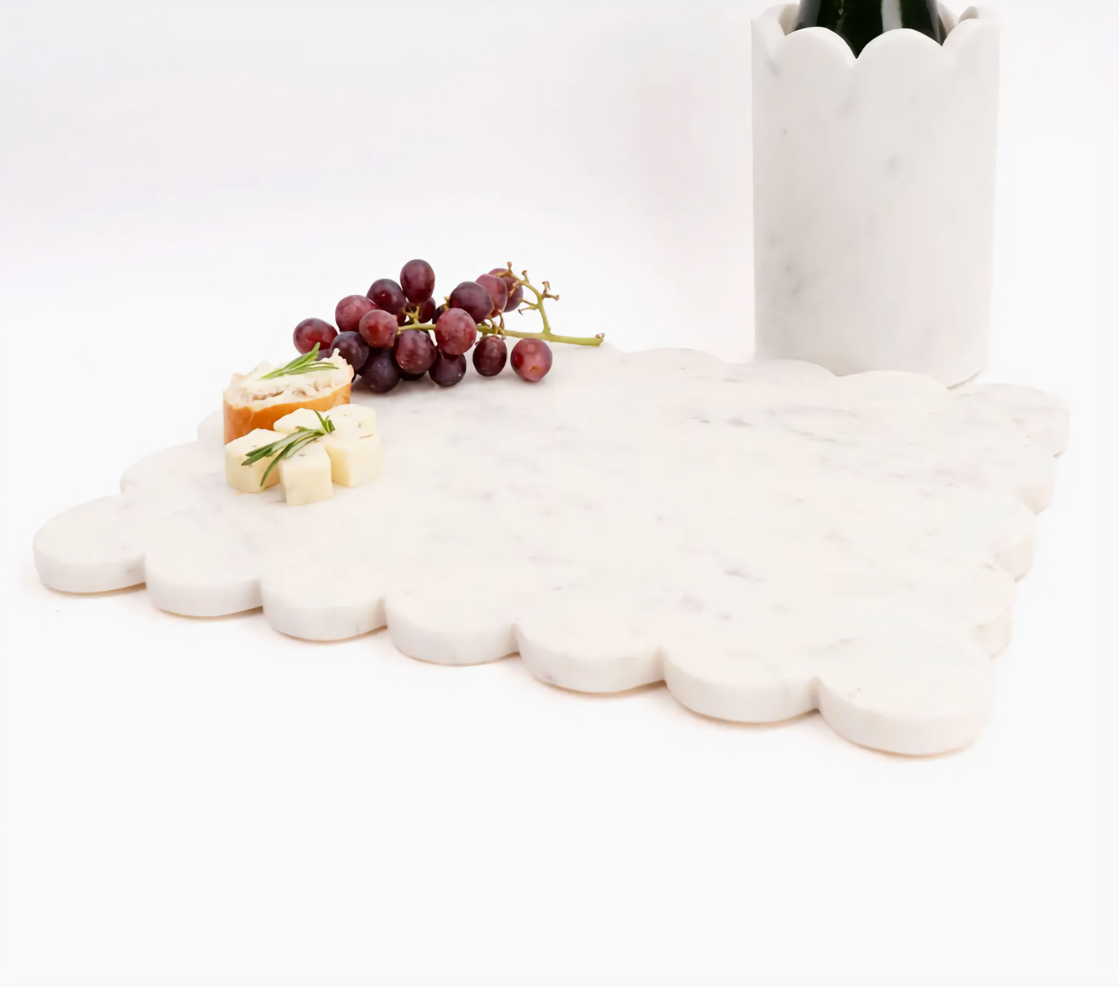 White Marble Scalloped Serving Board