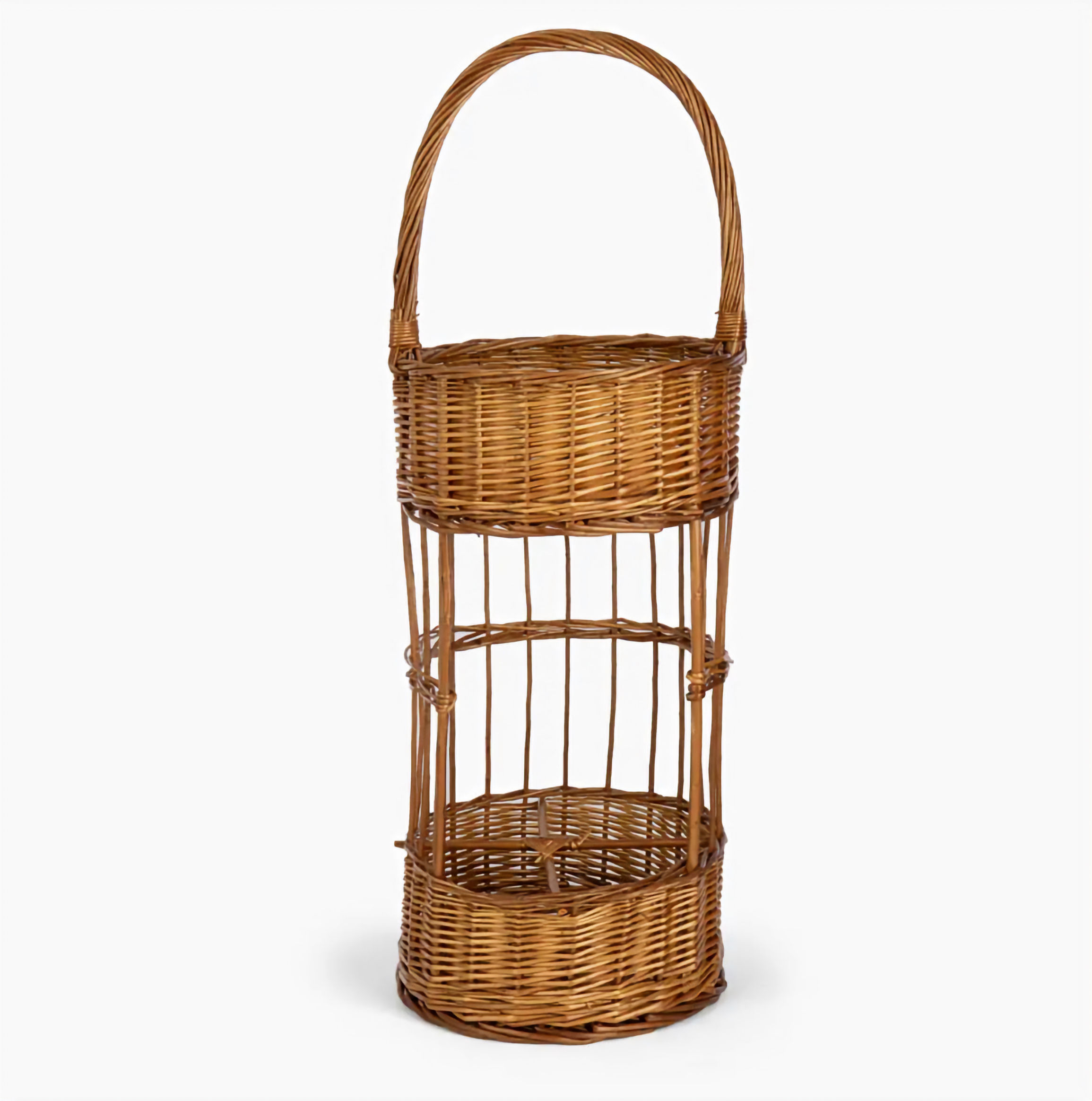 Round Boiled Willow Bar Caddy Basket Food & Drink Display