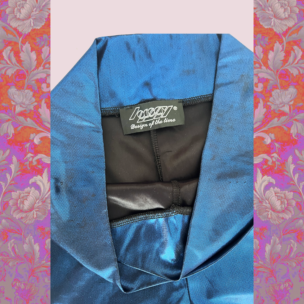 Thumbnail: BLU wide leg metallic blue disco trousers