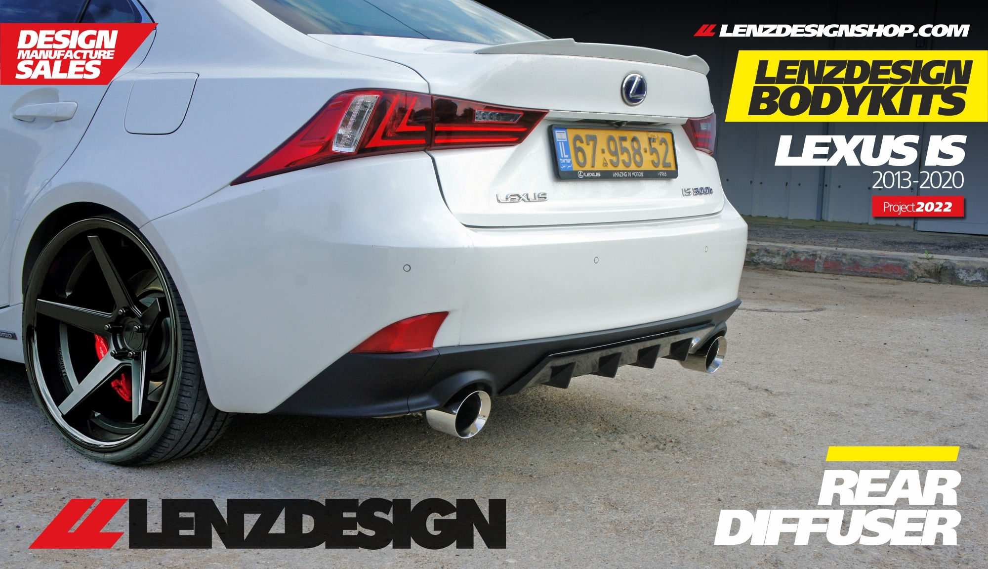 Lexus IS 200t 250 300h 350 Rear Diffuser Lenzdesign