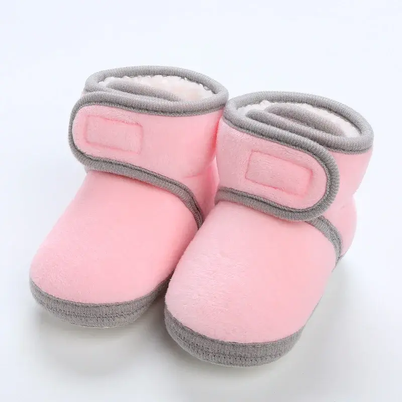 Thumbnail: New Fashion Comfortable Shoes Newborn Baby Girls Boys Soft Booties Solid Pompom 