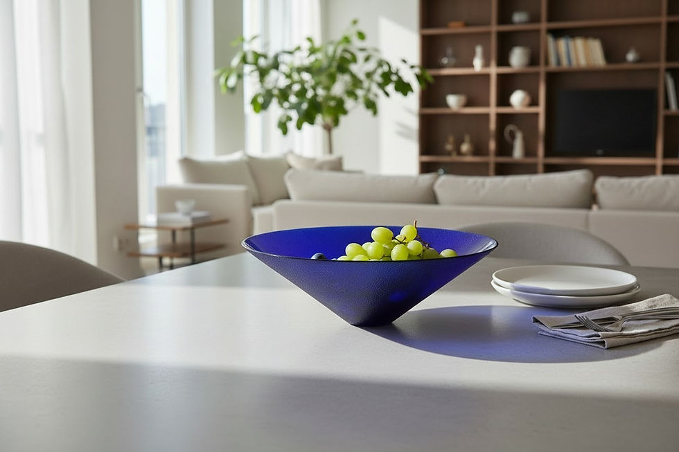Miniature : Coupe en verre bleu cobalt