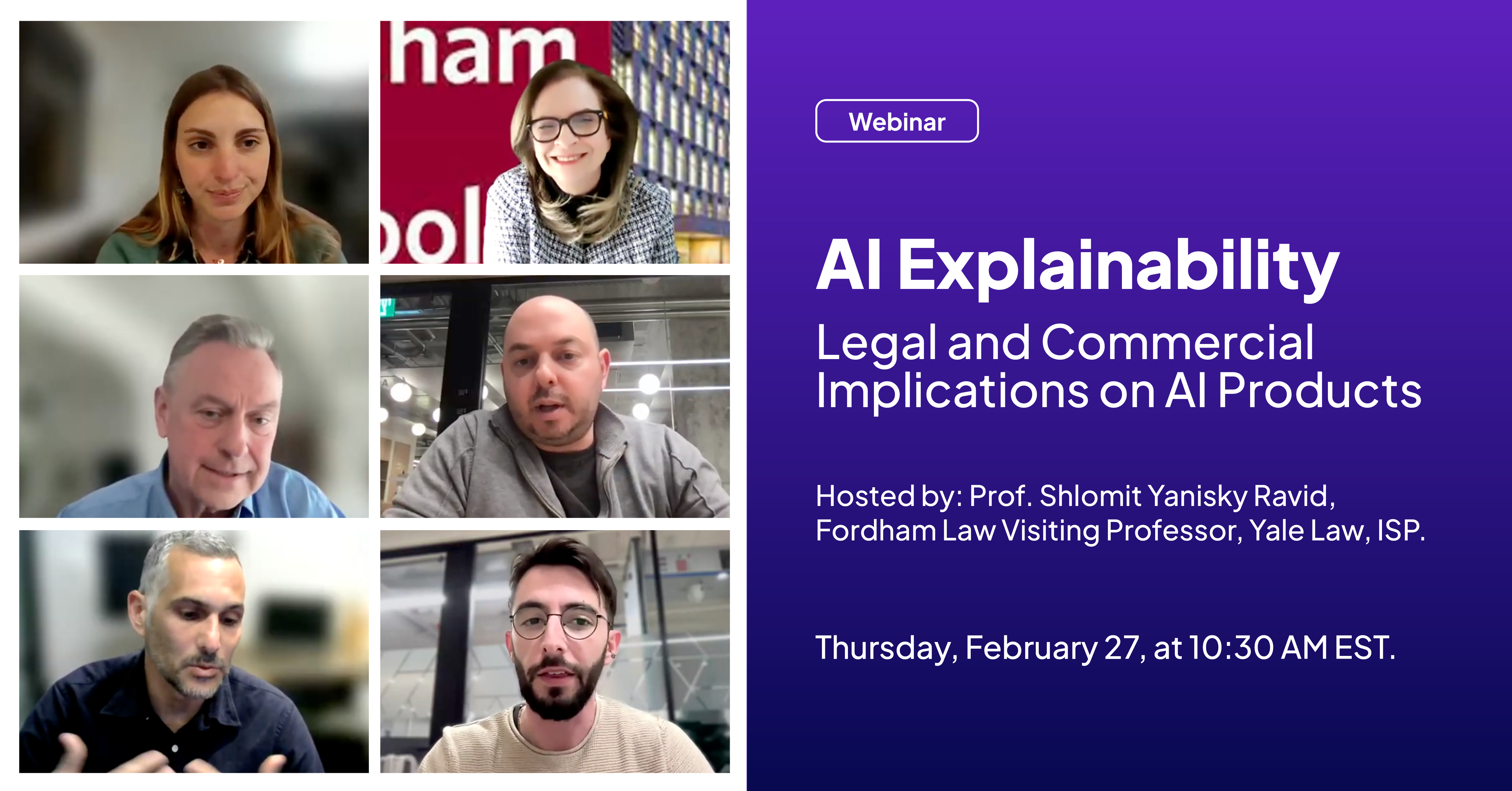 AI Explainability Webinar. Image credit - Fordham University
