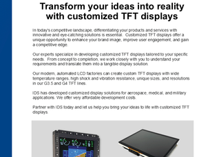 Transform your ideas into reality with customized TFT displays