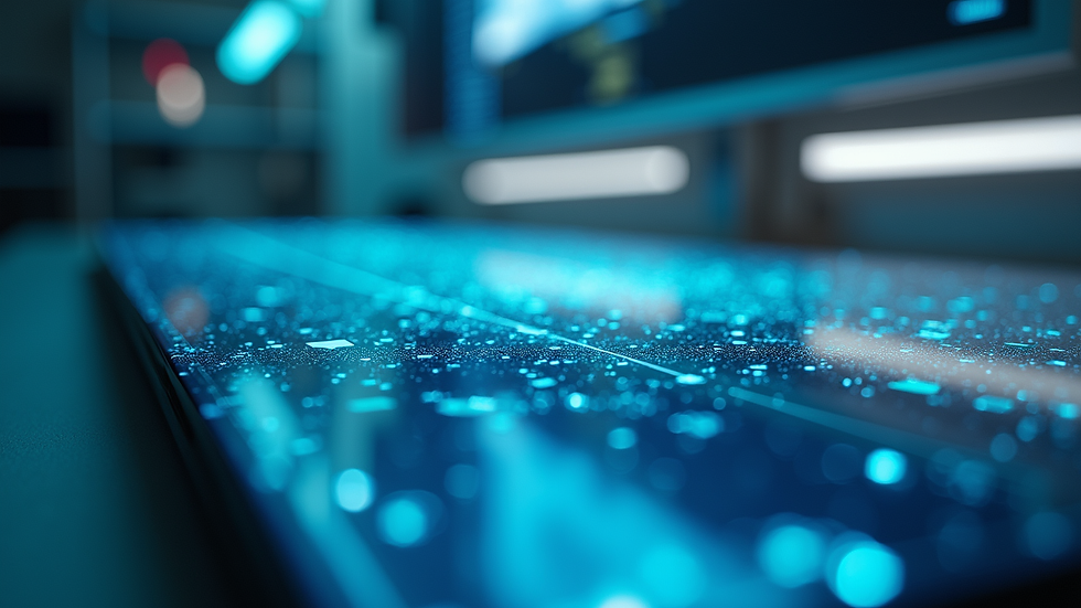 Eye-level view of a custom display being tested in a lab environment