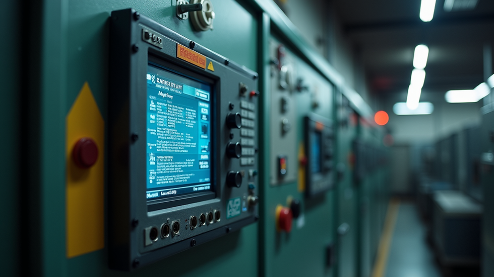 Eye-level view of rugged display mounted in an industrial control panel