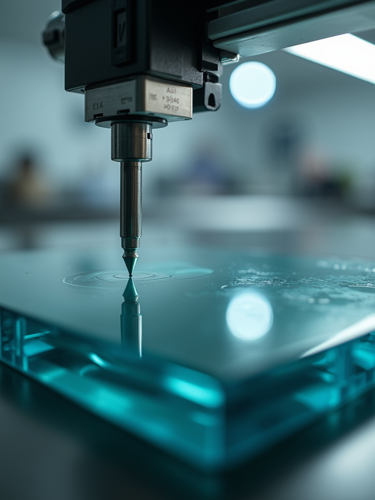 Detailed view of the optical enhancement and bonding process for industrial display panels.