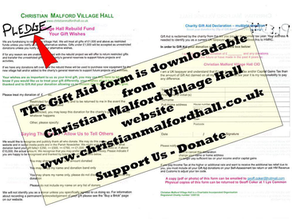 CHRISTIAN MALFORD VILLAGE HALL PROJECT - DONATIONS