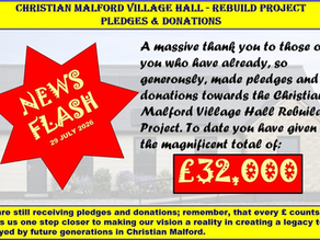 CHRISTIAN MALFORD VILLAGE HALL REBUILD PROJECT - PLEDGES & DONATIONS