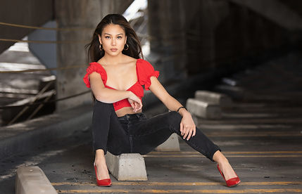 High school senior photoshoot downtown Denver garage