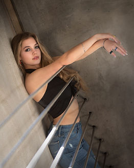 High school senior photoshoot downtown Denver garage