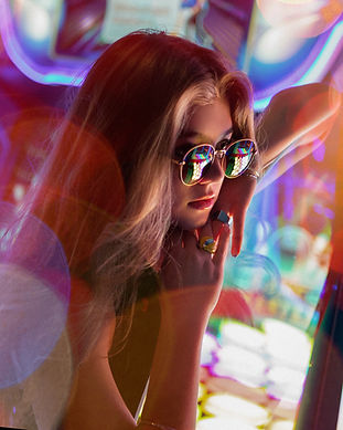 High school senior photoshoot downtown Denver video arcade