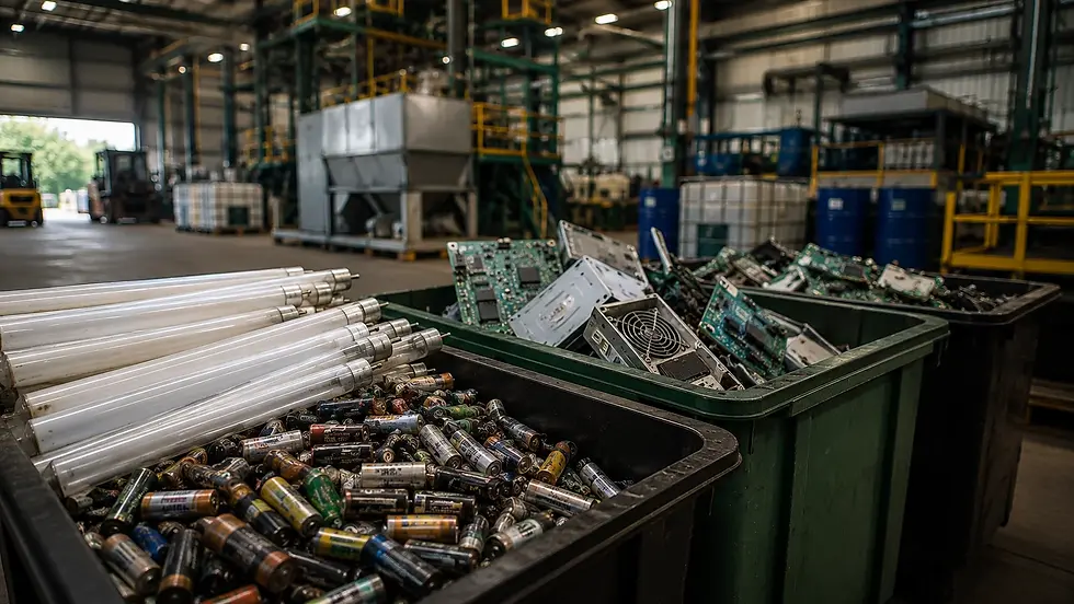 Entenda como empresas devem descartar lâmpadas fluorescentes, pilhas, baterias e eletrônicos com segurança ambiental.
