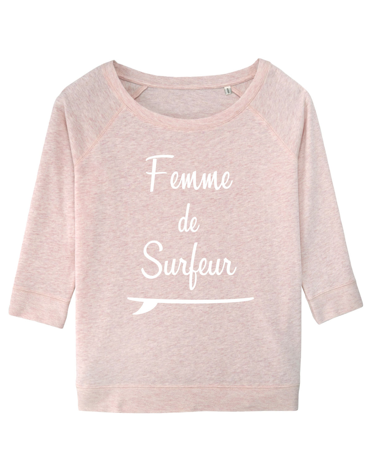 Sweatshirt Femme de surfeur 3/4 rose