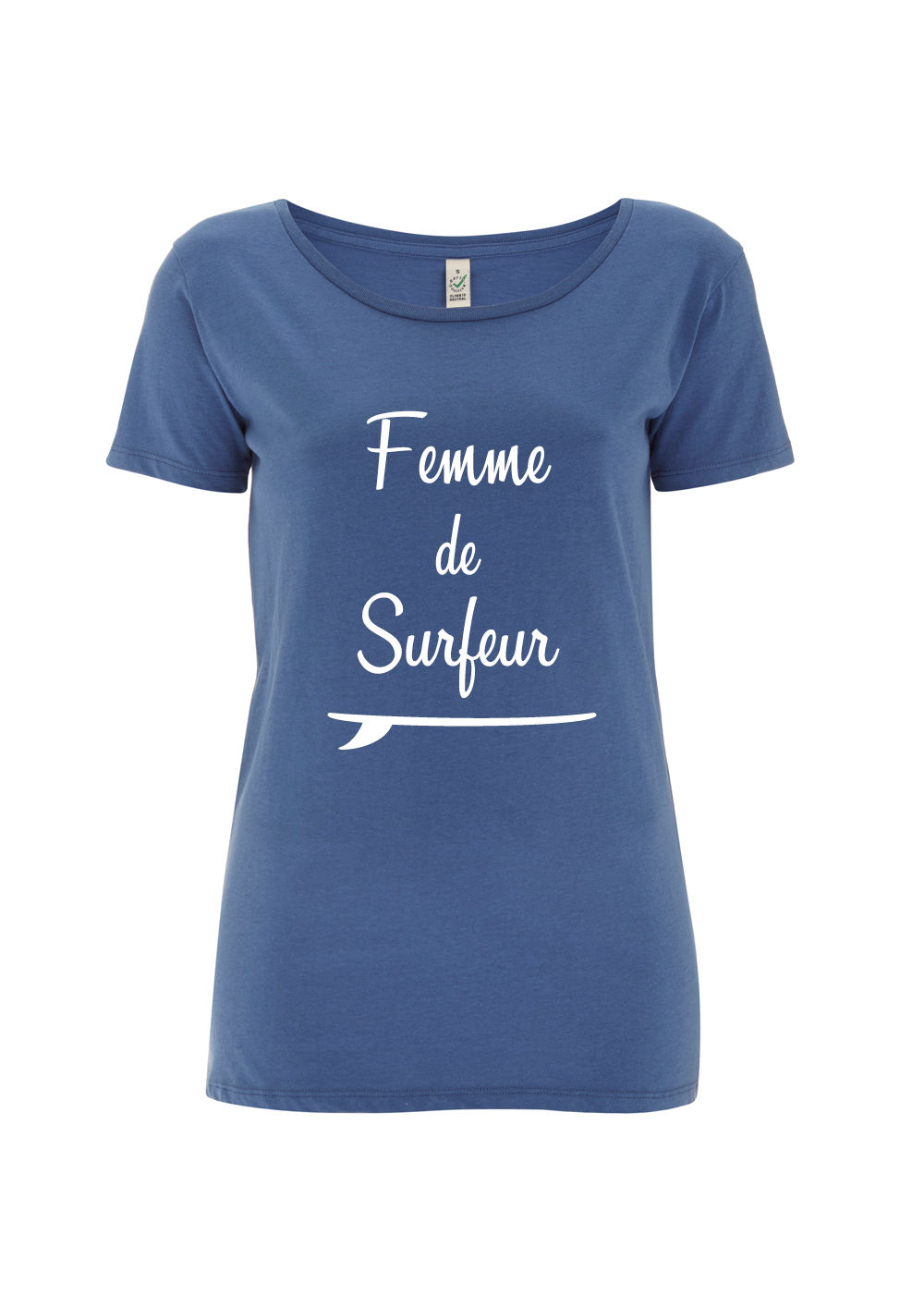 Tshirt femme de surfeur bleu jean