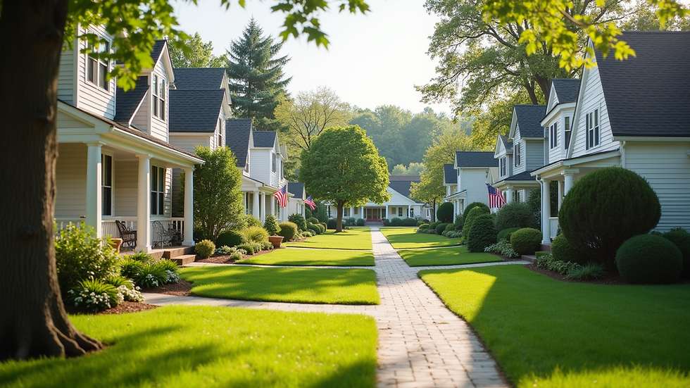 Eye-level view of a cozy neighborhood street in Rochester NY