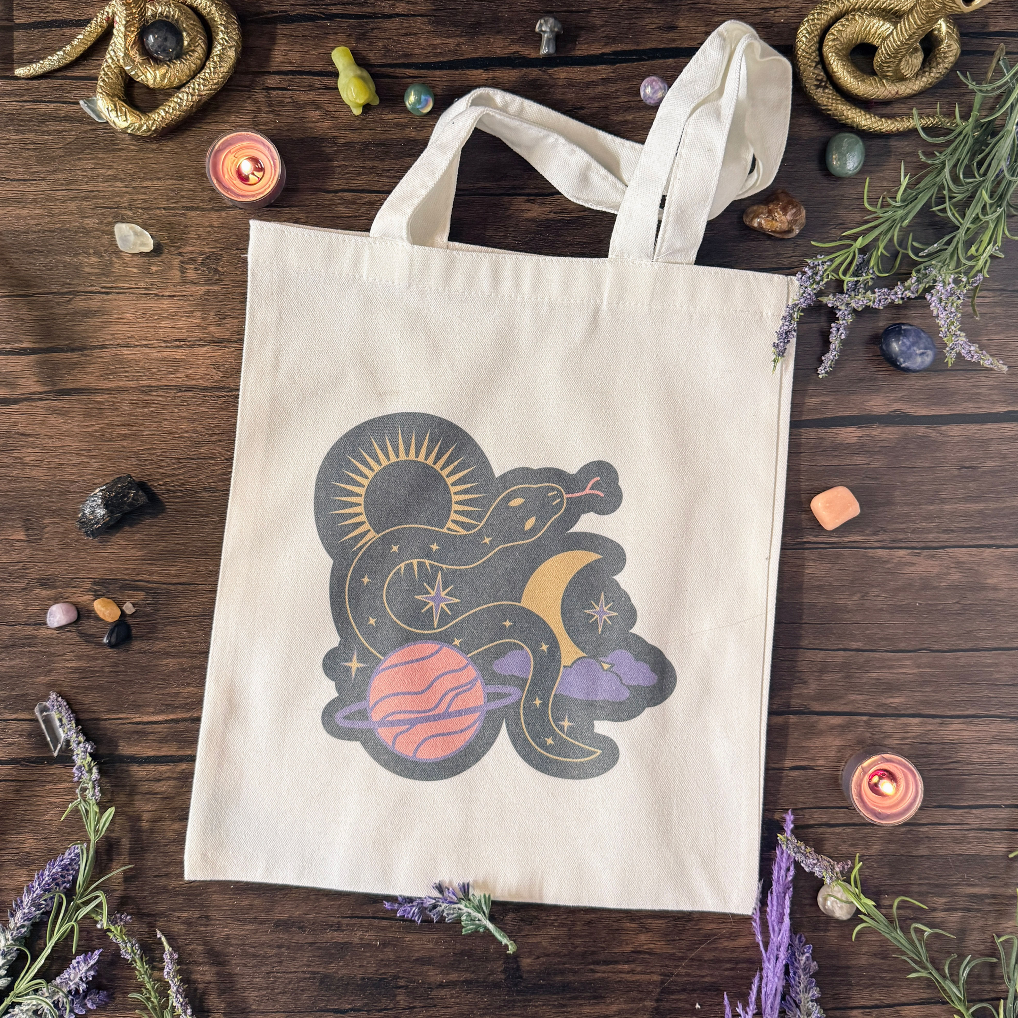 Cosmic Snake Tote Bag