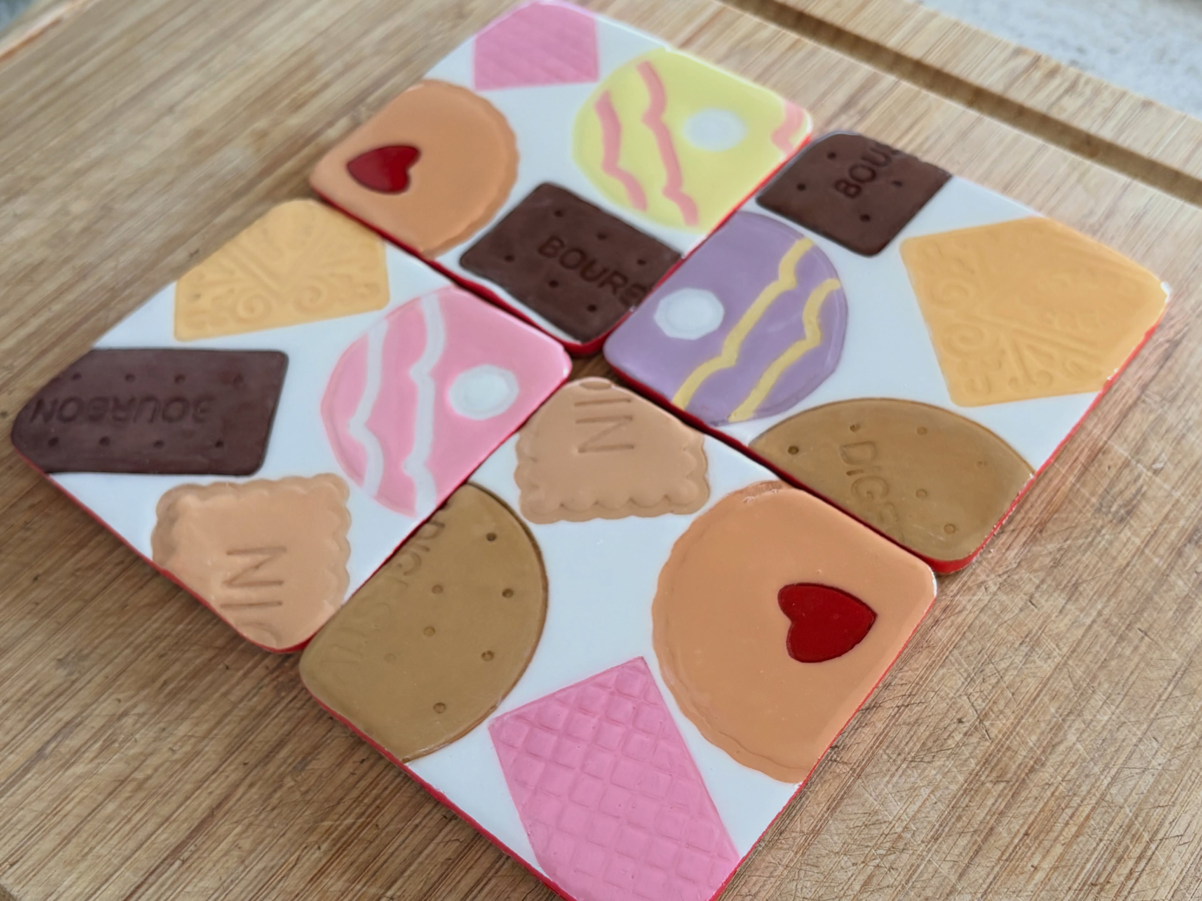 Biscuit Coaster Set - 4 Coasters