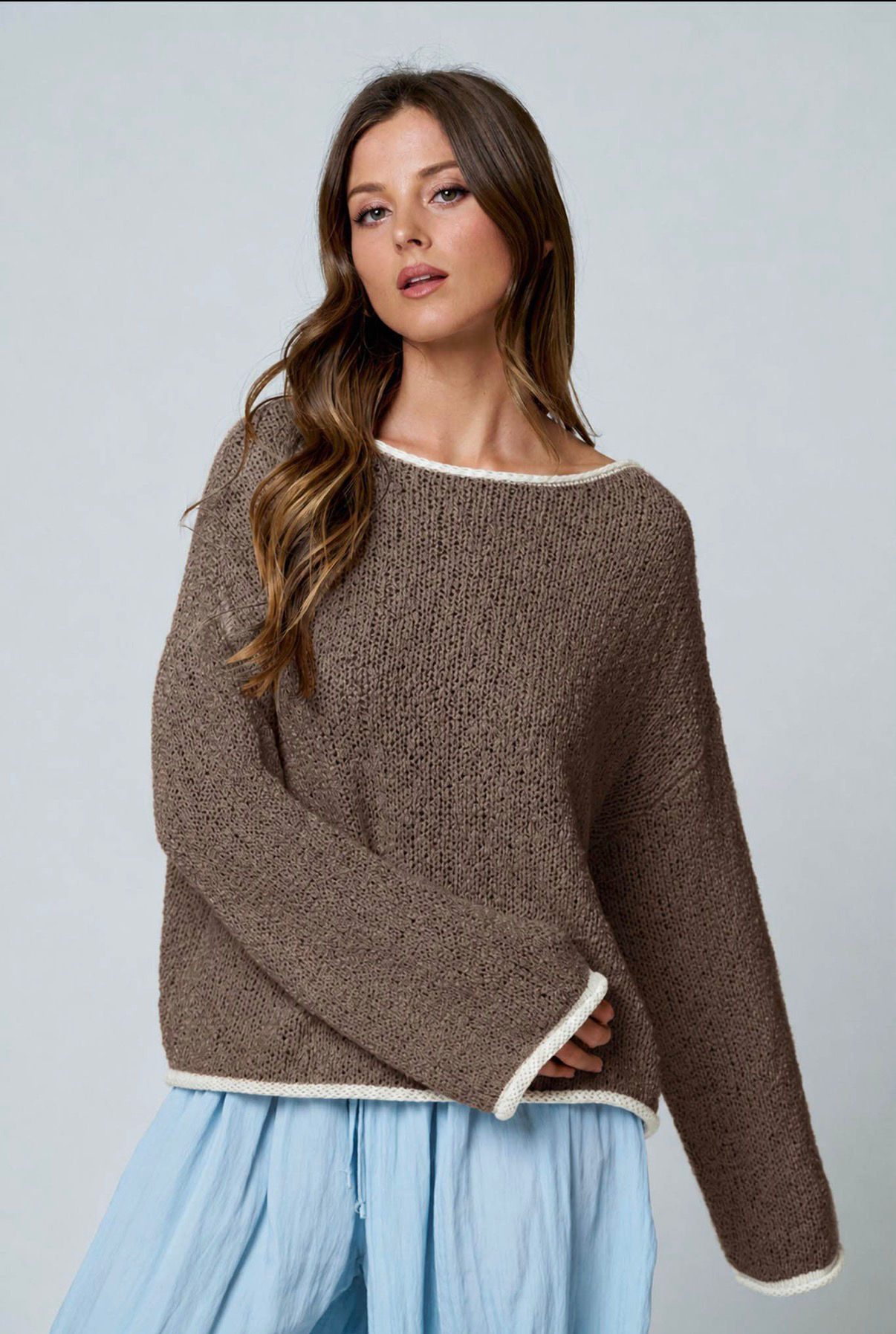 Eleanor Sweater - Mocha/Cream