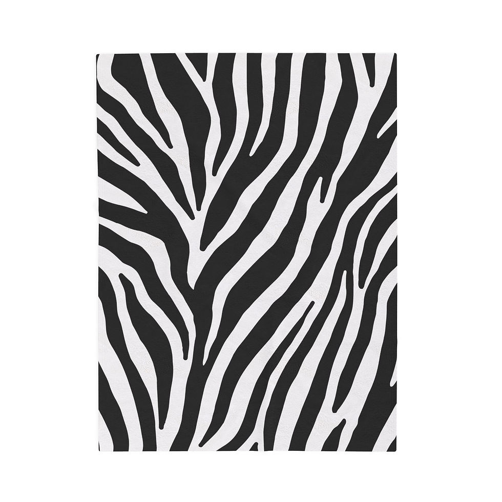 Thumbnail: Zebra Print Velveteen Plush Blanket